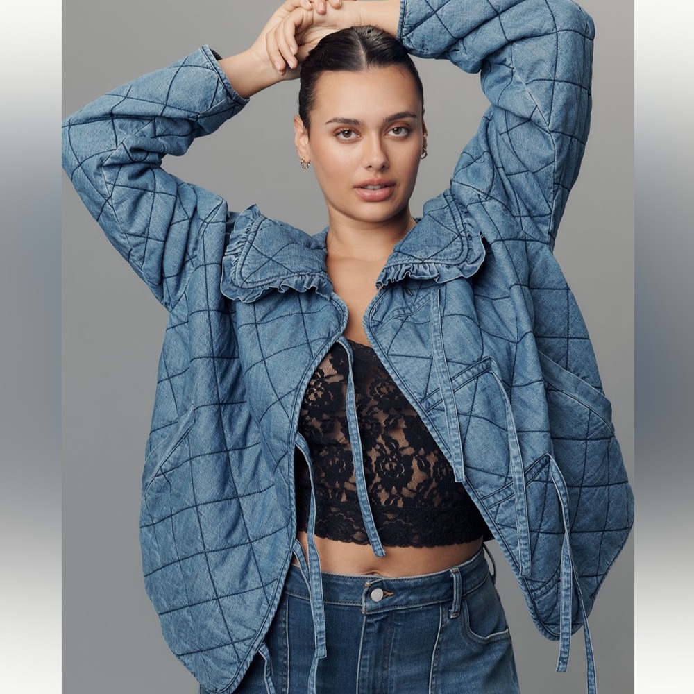 Anthropologie/ The Hazel Quilted Chambray
Jacket by Maeve - Picture 5 of 7